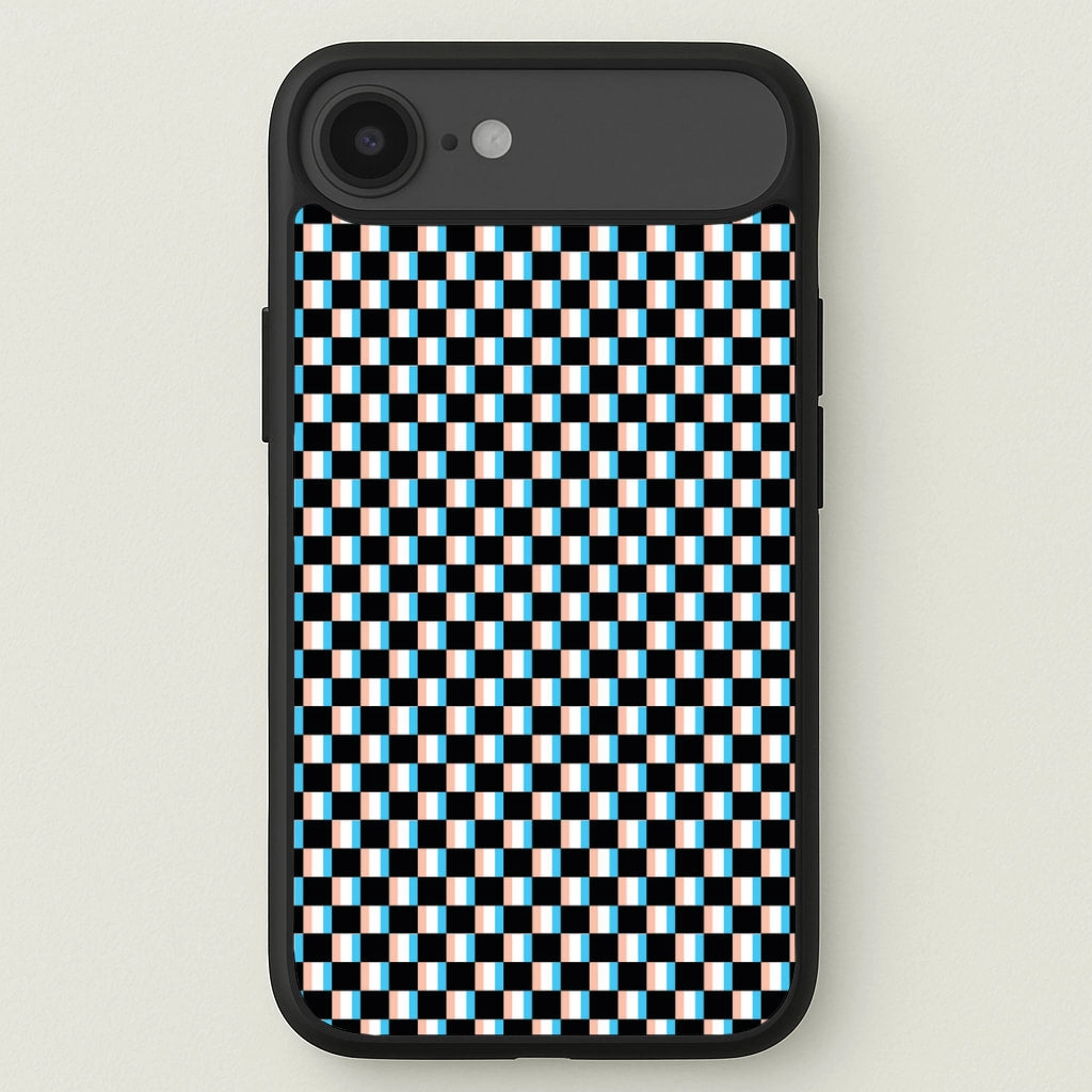Sporty Appeal Hybrid Frame 3D Squares - Trippy Patterns Phone Case