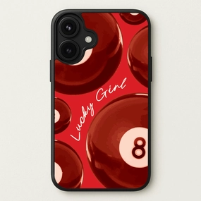 8-Ball Lucky Girl Pattern Phone Case Rugged Grip Smooth Design