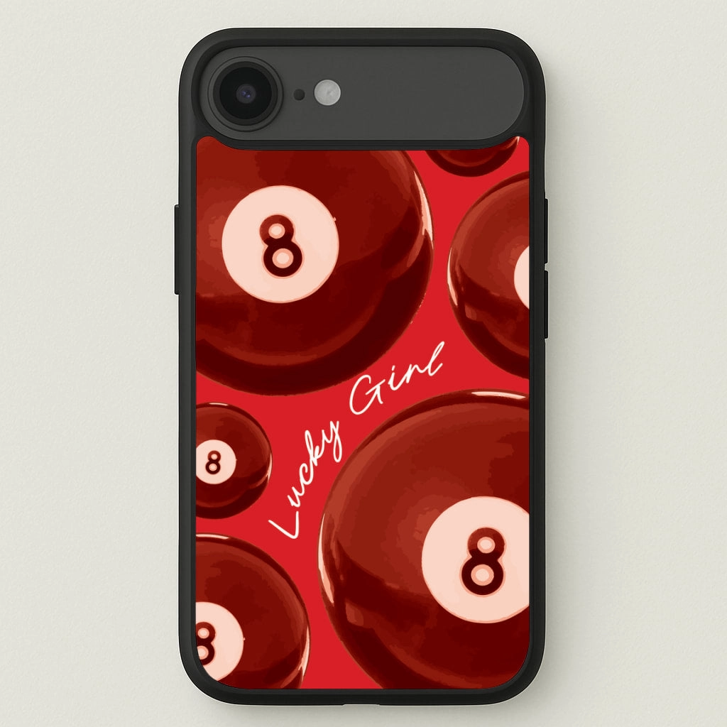 Premium Feel Premium Shield 8-Ball Lucky Girl Pattern Phone Case