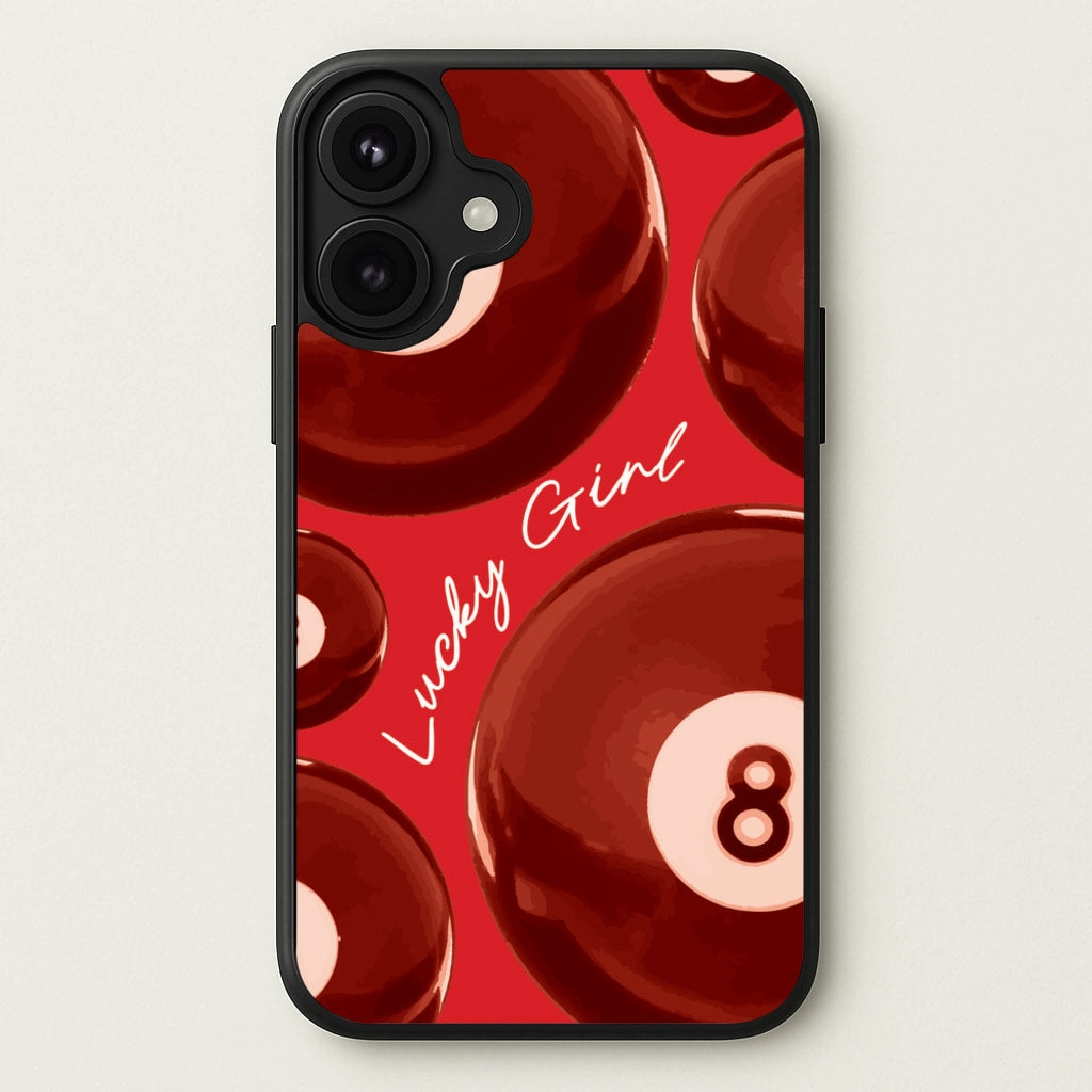 8-Ball Lucky Girl Pattern Phone Case Rugged Grip Smooth Design