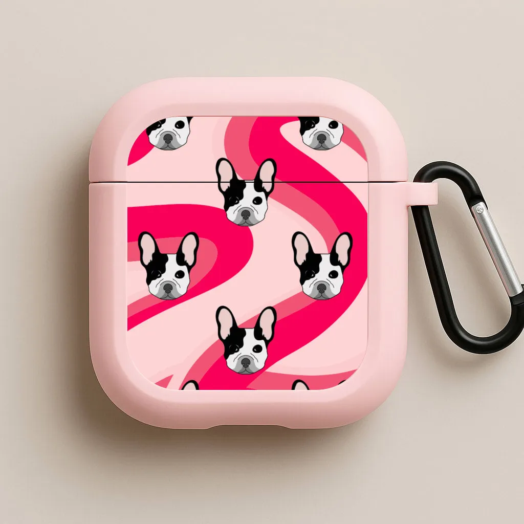 Abstact Frenchie - Dog Pattern AirPods Case strong frame earbuds case outdoor airpods protection