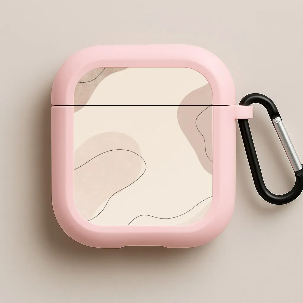 Minimal Style Protector Abstract Beige AirPods Case