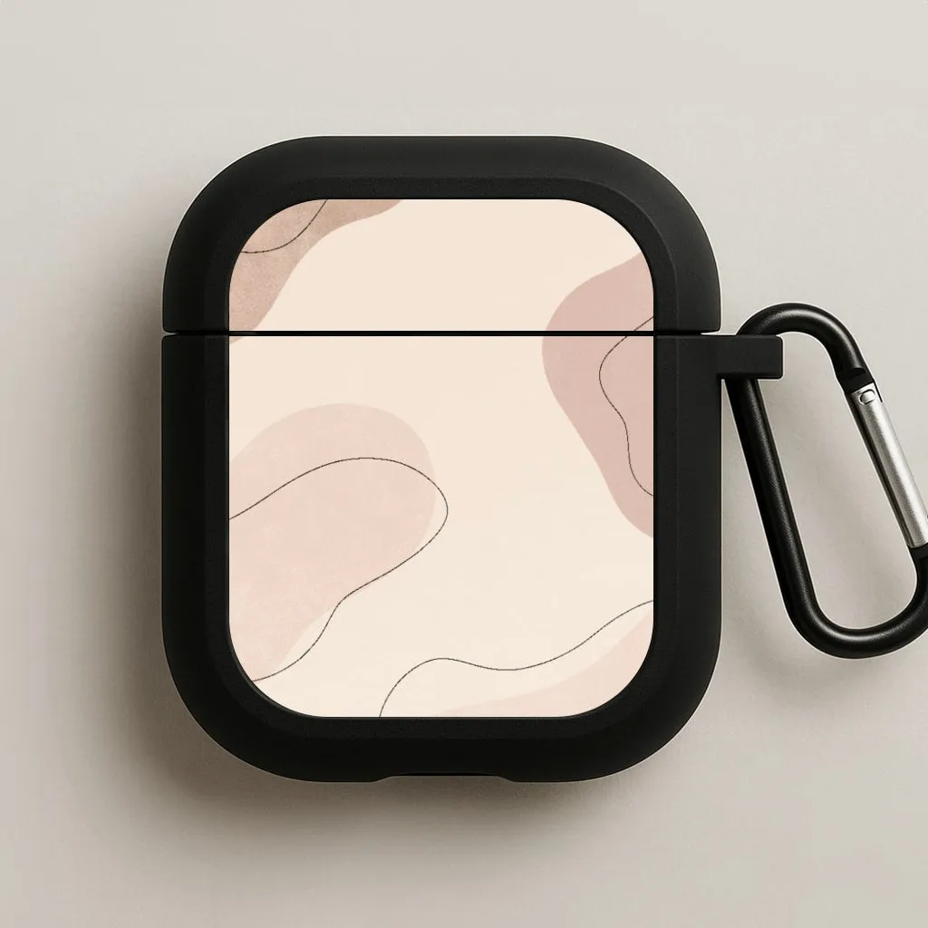 Abstract Beige AirPods Case airpods cover for athletes Soft Carry Design