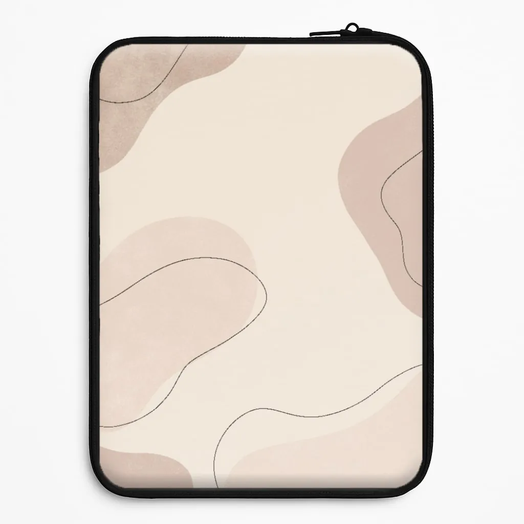 Abstract Beige Laptop Sleeve Comfort Grip Soft Grip Layer