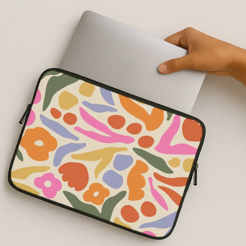 Abstract Floral Pattern - Floral Laptop Sleeve Impact Resistant Screen Bumper