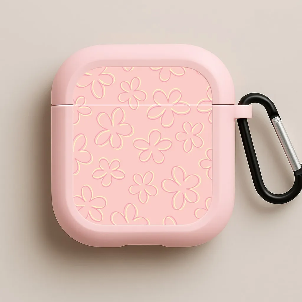 Abstract Flower Outlines Pattern AirPods Case Modern Carry Accessory