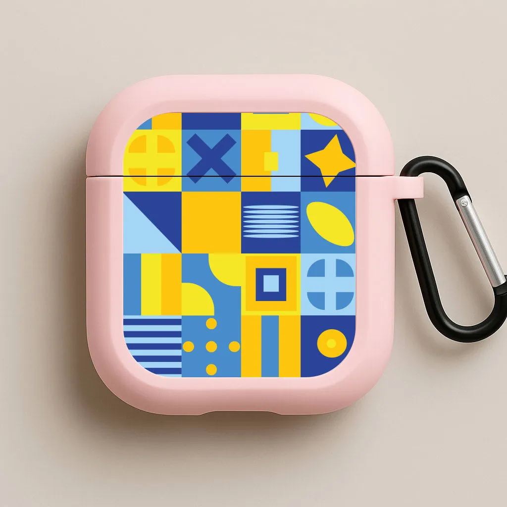 Minimal Smooth Holder custom engraved pocket silicone shell Abstract Pattern 19 AirPods Case