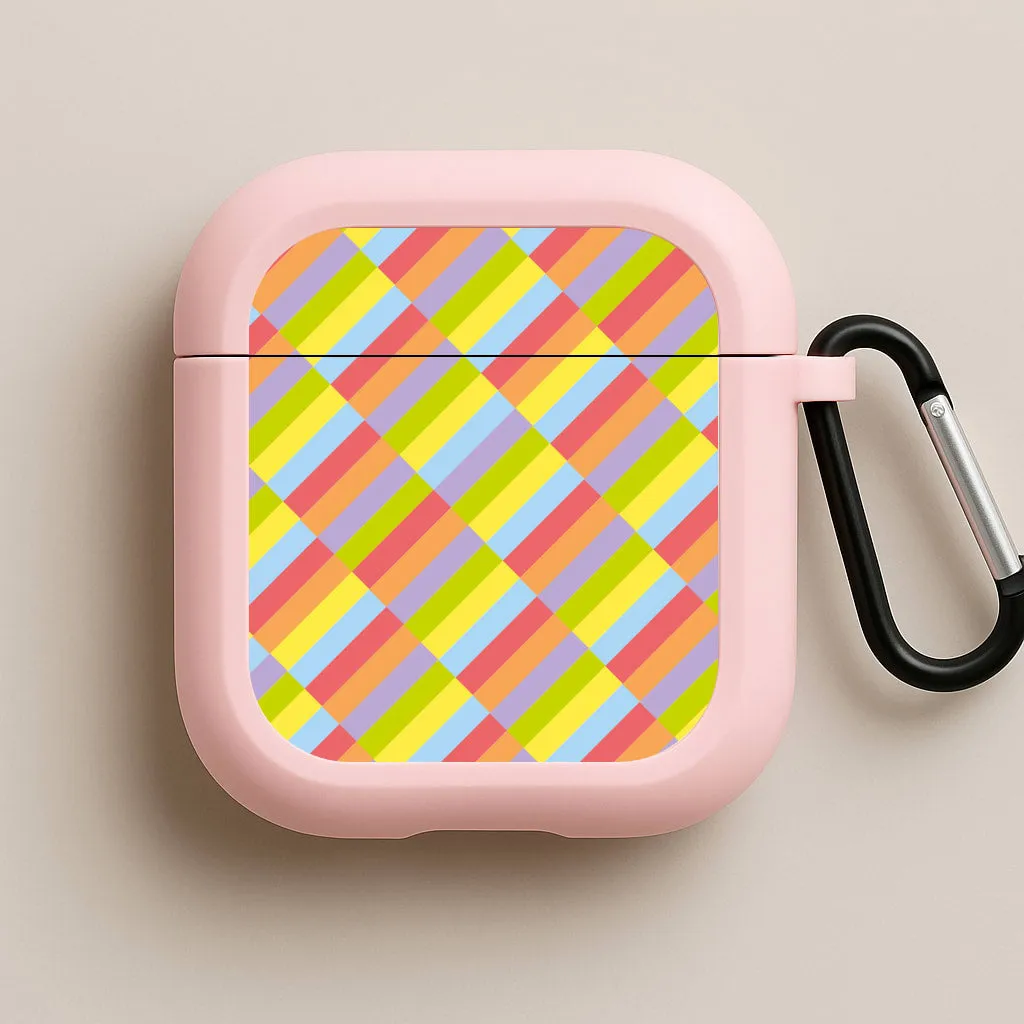 Abstract Pattern 7 AirPods Case Modern Rubber Finish Minimal Silicone Organizer