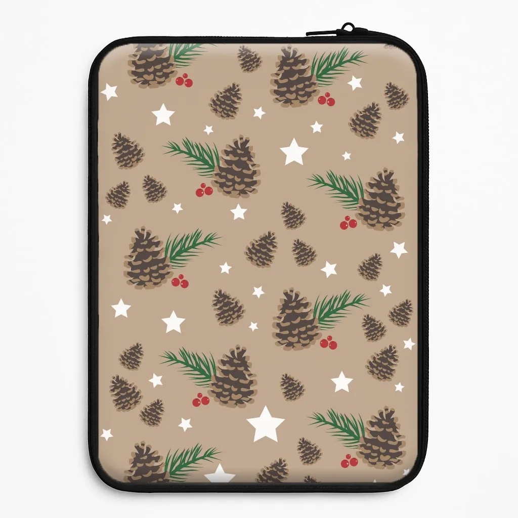 Clear Design Premium Feel Layer Acorn - Christmas Patterns Laptop Sleeve