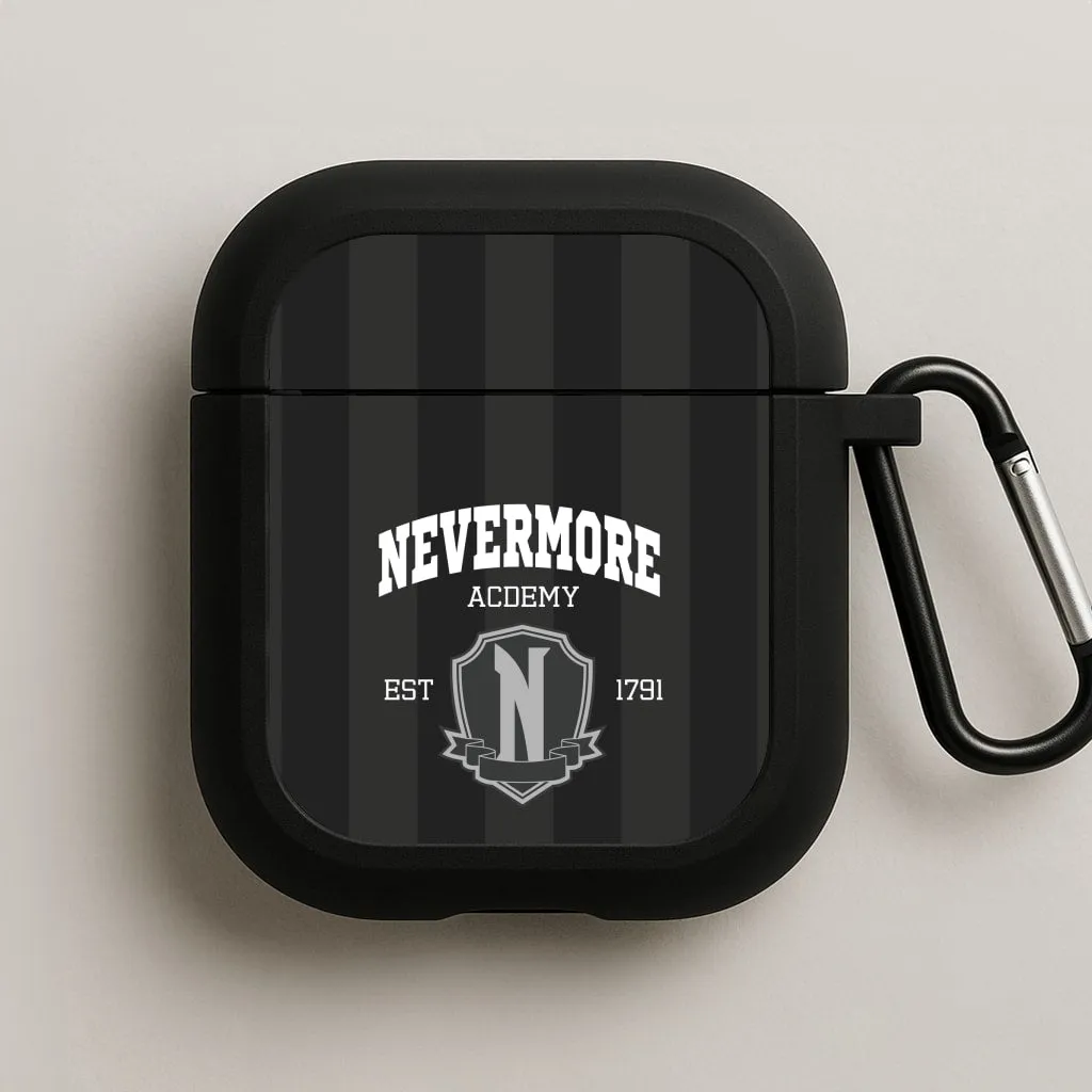 Addams Academy Gray AirPods Case colorful airpods travel case Durable Silicone Finish