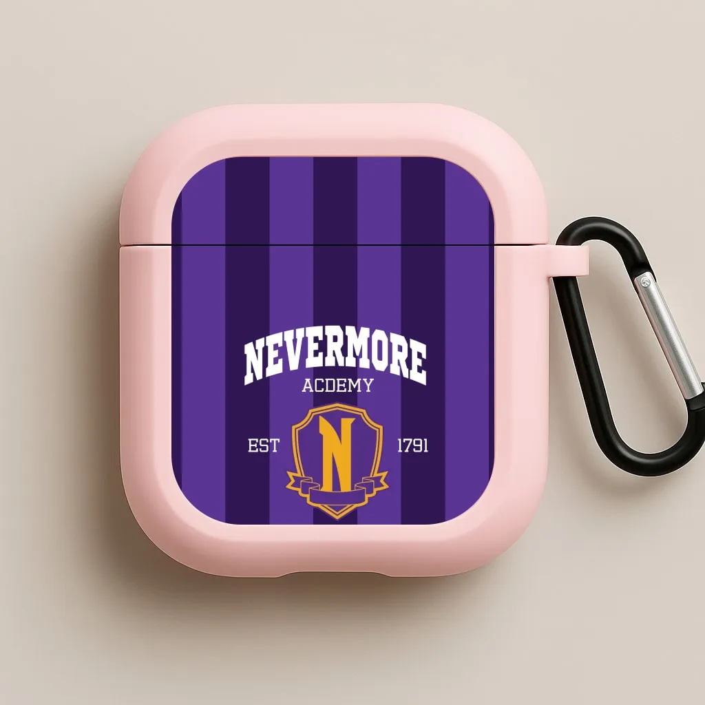 Addams Academy Purple AirPods Case Stylish Carry Option