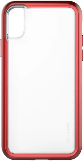 Adventurer Case for Apple iPhone X - Clear Metallic Red Minimal Pattern Scratch Block