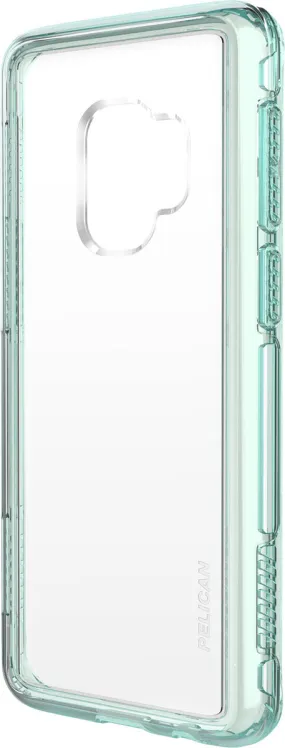Stylish Finish Texture Adventurer Case for Samsung Galaxy S9 - Clear Teal