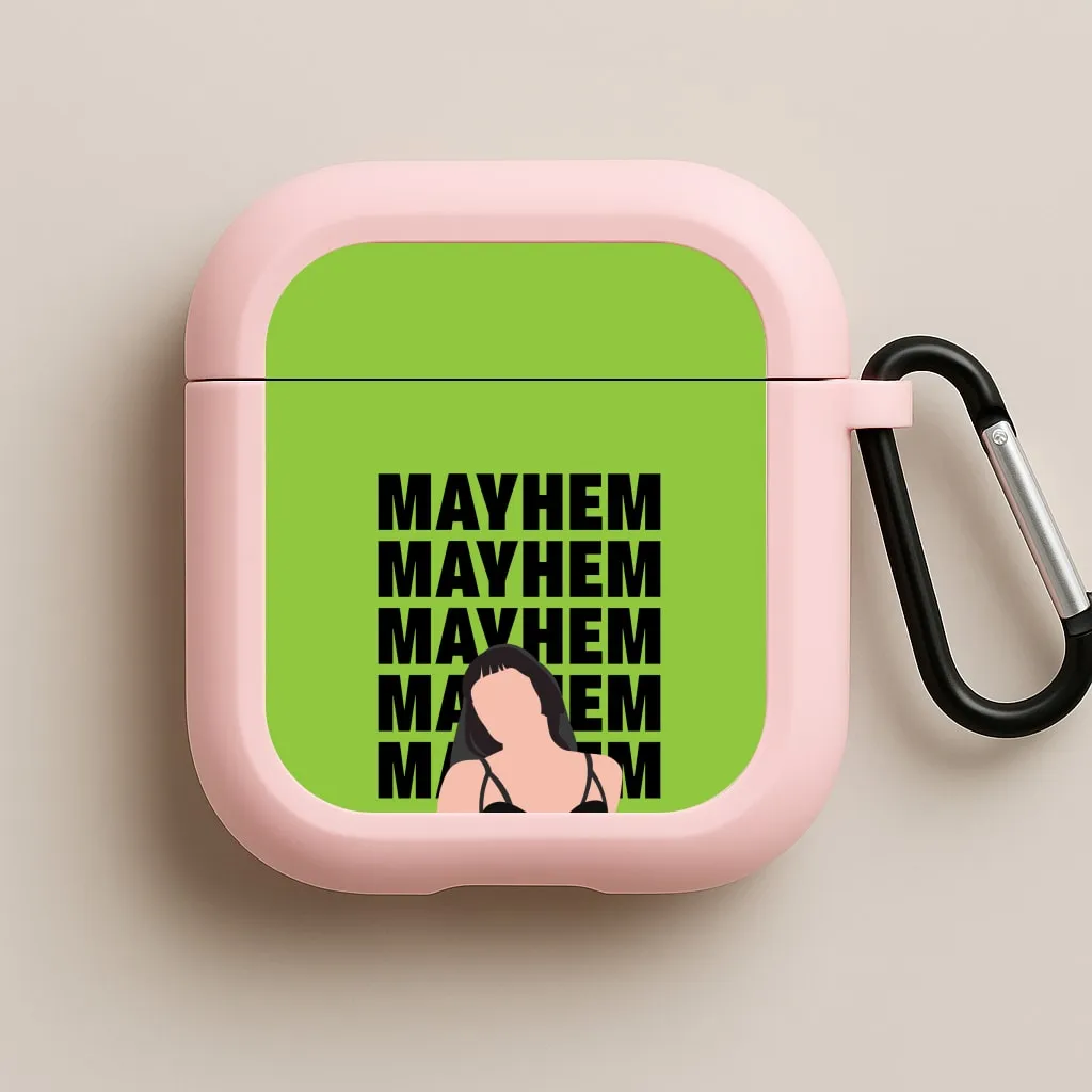 Neon Green Mayhem AirPods Case Soft Silicone Protector Smooth Texture Cover