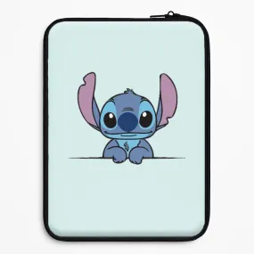 Soft Feel Alien Blue Leaning Laptop Sleeve