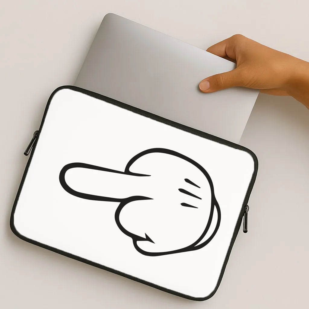 Fairytale Mouse Middle Finger Laptop Sleeve Smooth Outline