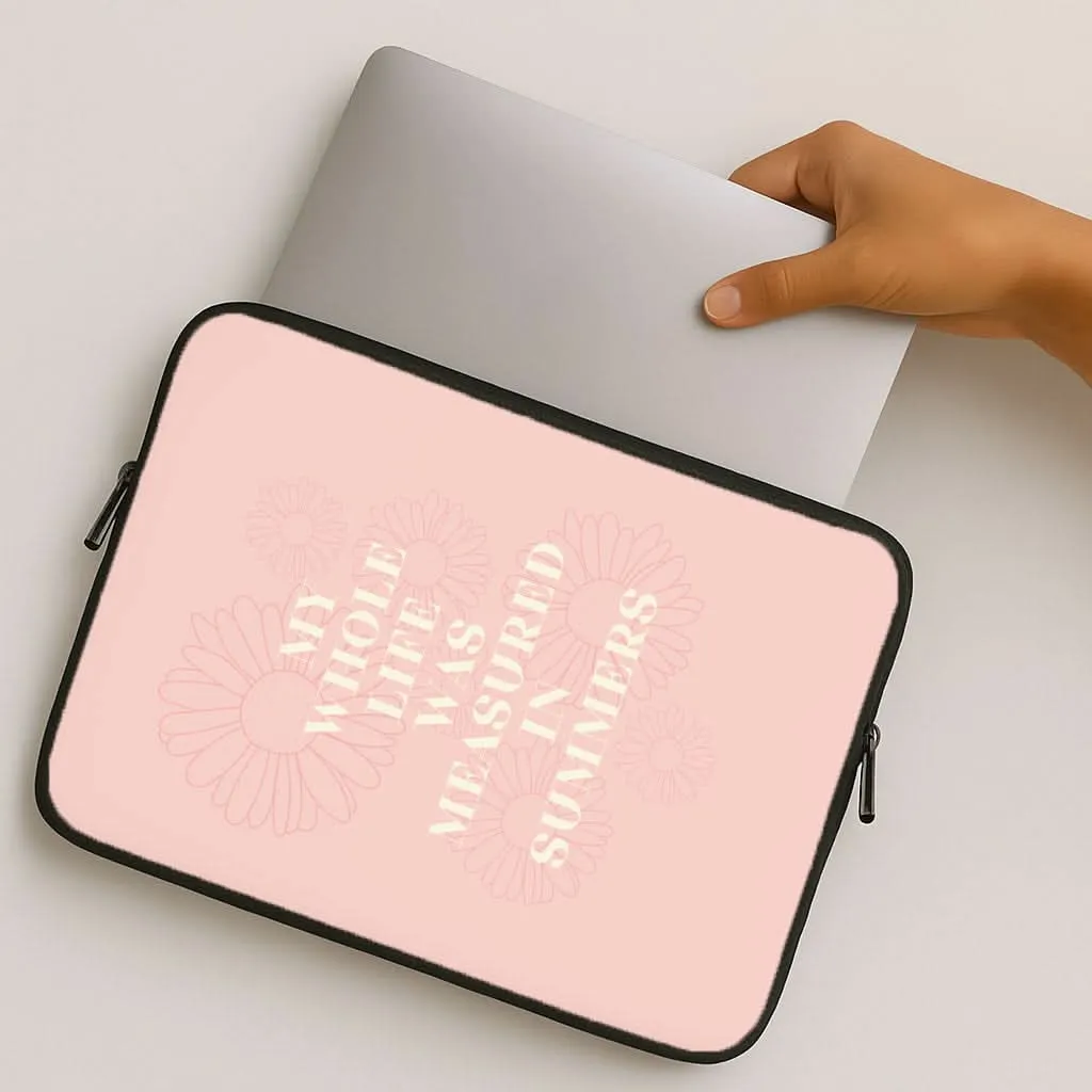 Protective Texture Layer Printed Graphic Dasies Quote Laptop Sleeve