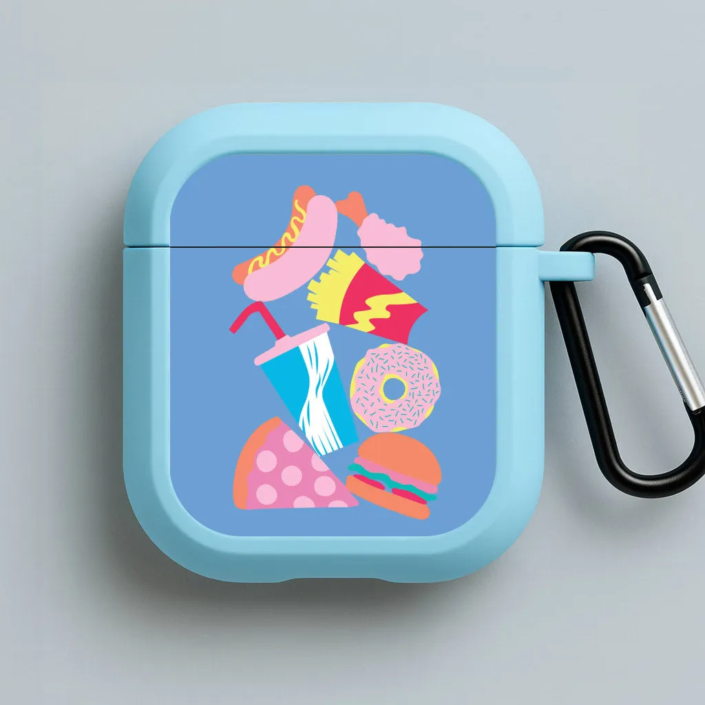 All The Foods - Fast Food Patterns AirPods Case flexible drop proof shell