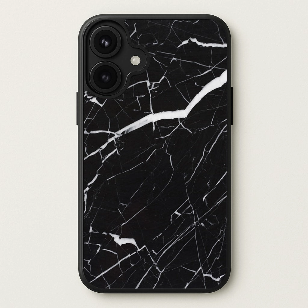 Black & White Marble Pattern Phone Case Trendy Finish
