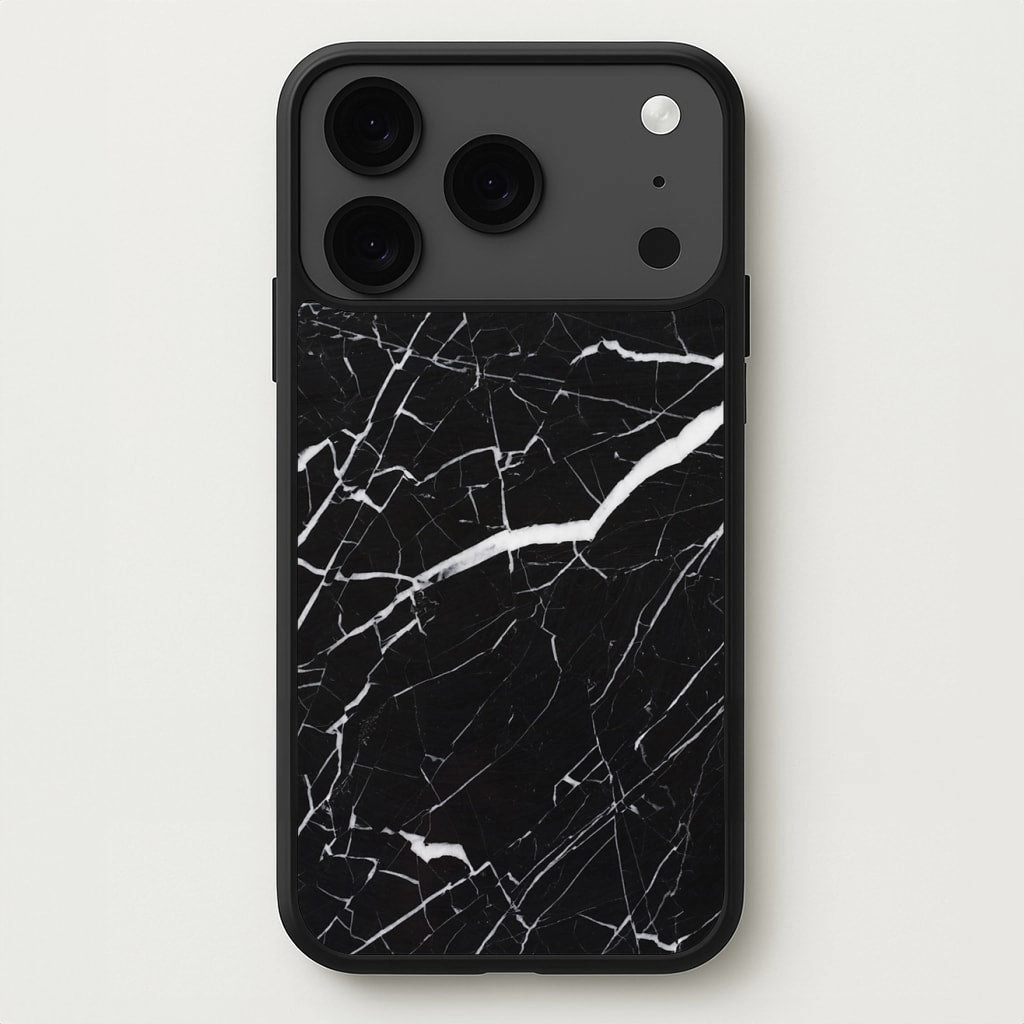 Black & White Marble Pattern Phone Case Durable Finish Layer Elegant Build