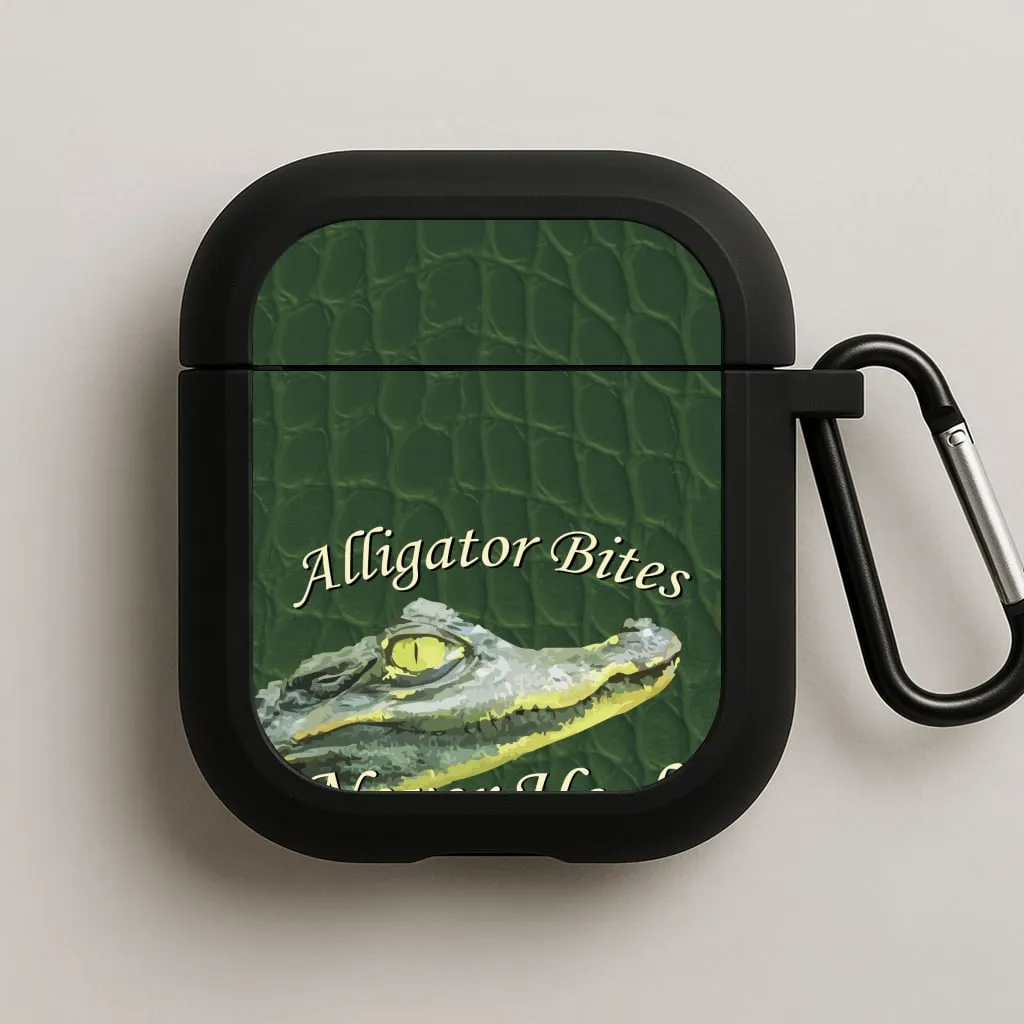 portable ergonomic handmade shell Soft Protective Sleeve Alligator Bites Never Heal AirPods Case