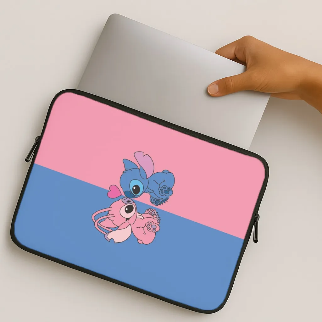 Angel And Blue Alien - Pink Alien Laptop Sleeve Lightweight Feel