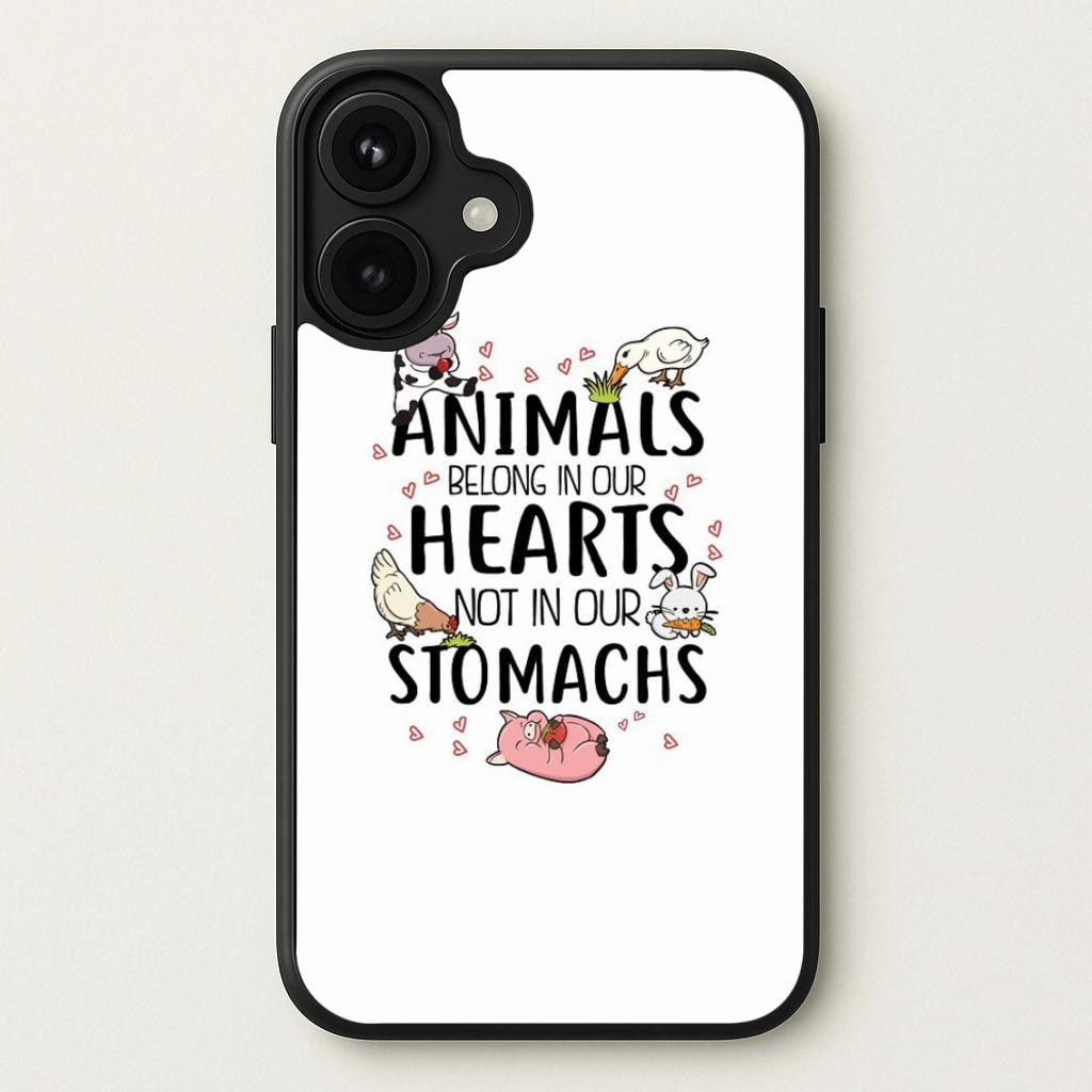 Animals Belong In Our Hearts - Vegan Phone Case Glossy Texture Layer Subtle Touch