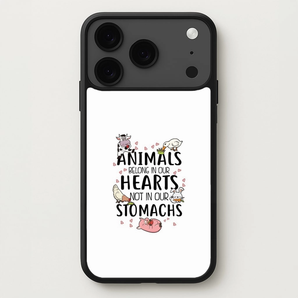 Protective Finish Elegant Edge Animals Belong In Our Hearts - Vegan Phone Case