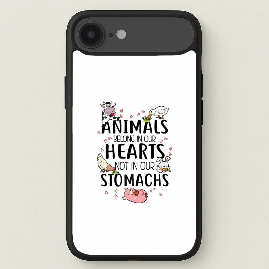Polished Texture Finish Creative Pattern Animals Belong In Our Hearts - Vegan Phone Case