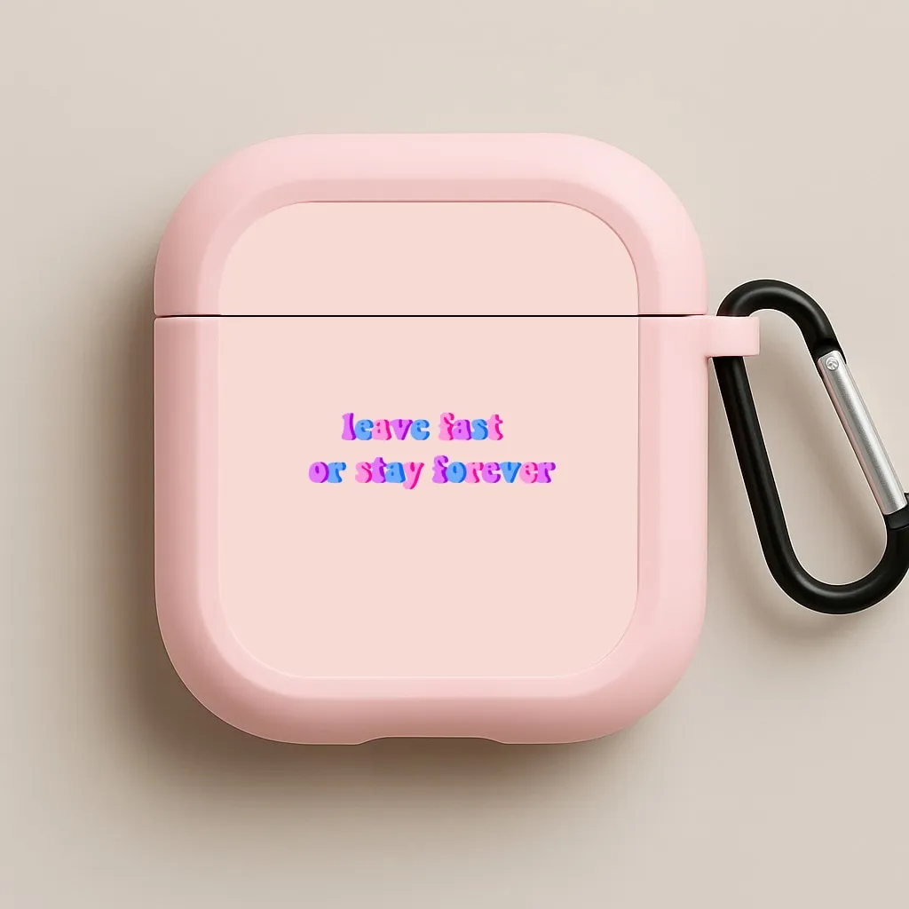 Leave Fast Or Stay Forever - Fender AirPods Case ultra compact charging box minimalist travel silicone protector