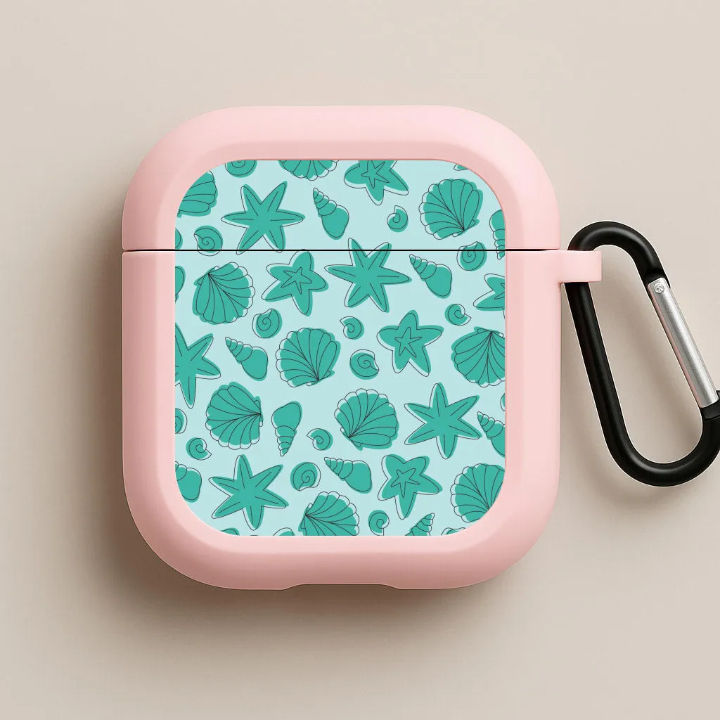 Creative Rubber Bag Minimal Carry Bag Seashells Pattern 4 AirPods Case