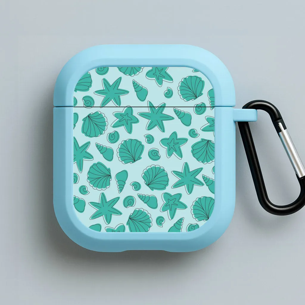 shock absorbing silicone airpods case Seashells Pattern 4 AirPods Case