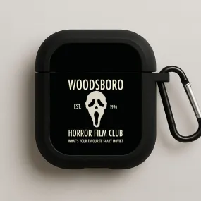 fashion lightweight portable silicone protector durable ergonomic soft travel protector Woodsboro Horror Film Club - Scream AirPods Case