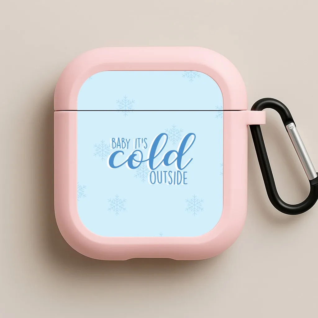 Modern Silicone Style Protective Smooth Shell Baby It's Cold Outside - Christmas Songs AirPods Case
