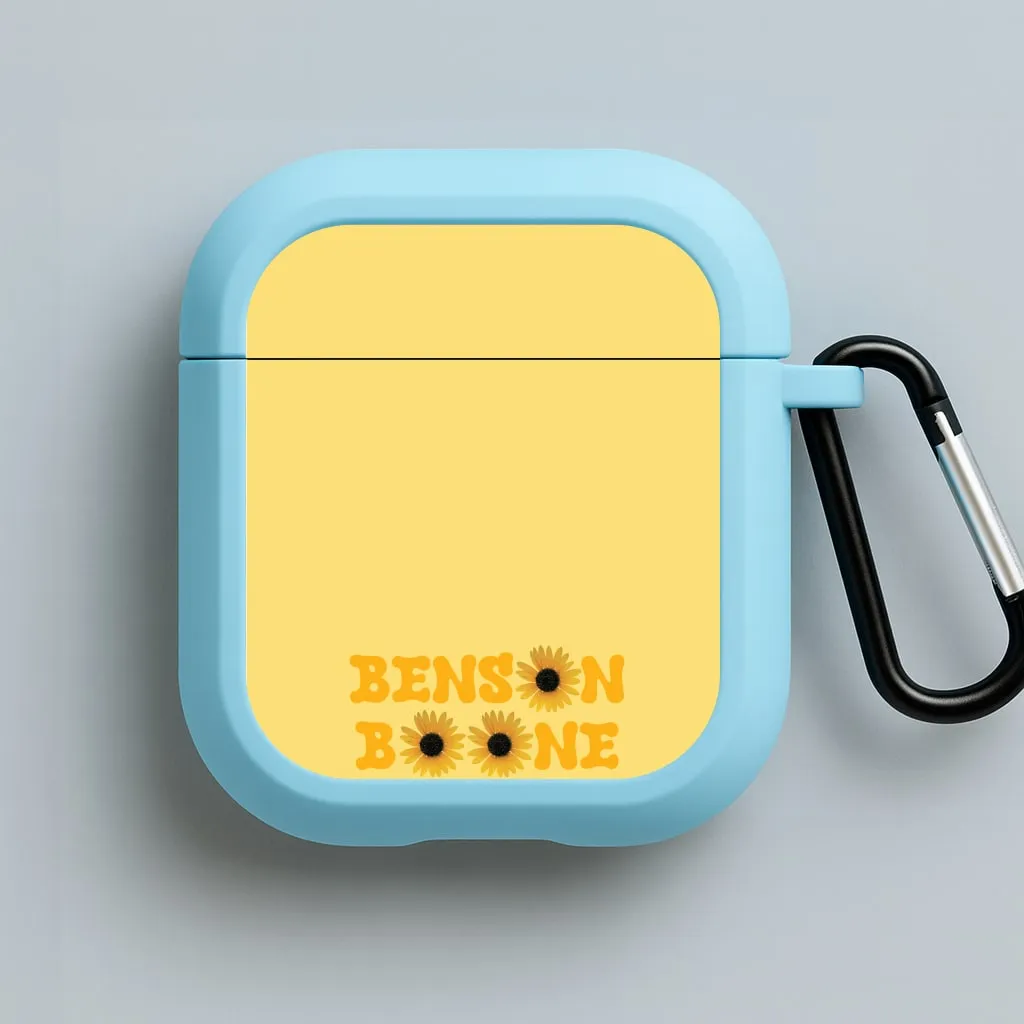 vivid gradient handmade travel shell Boone Sunflowers AirPods Case