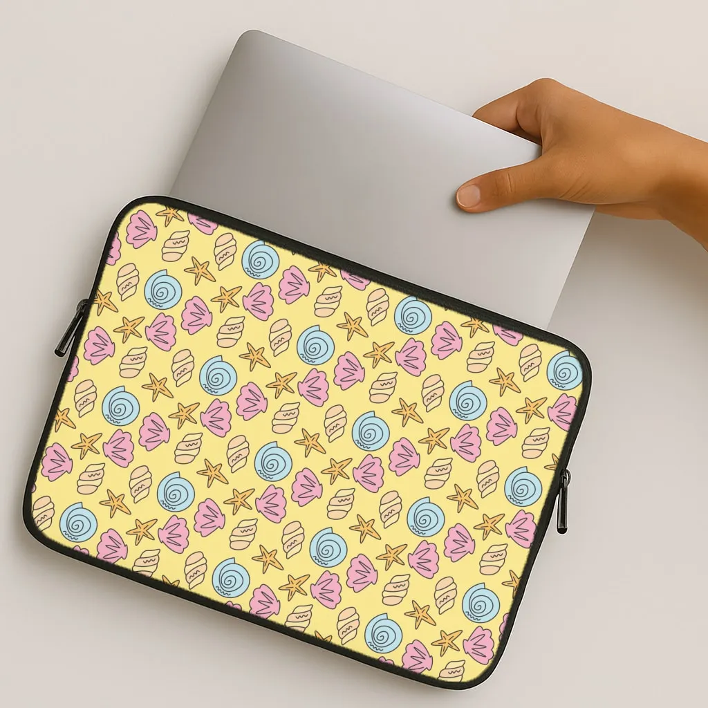 Seashells Pattern 2 Laptop Sleeve Metal Texture
