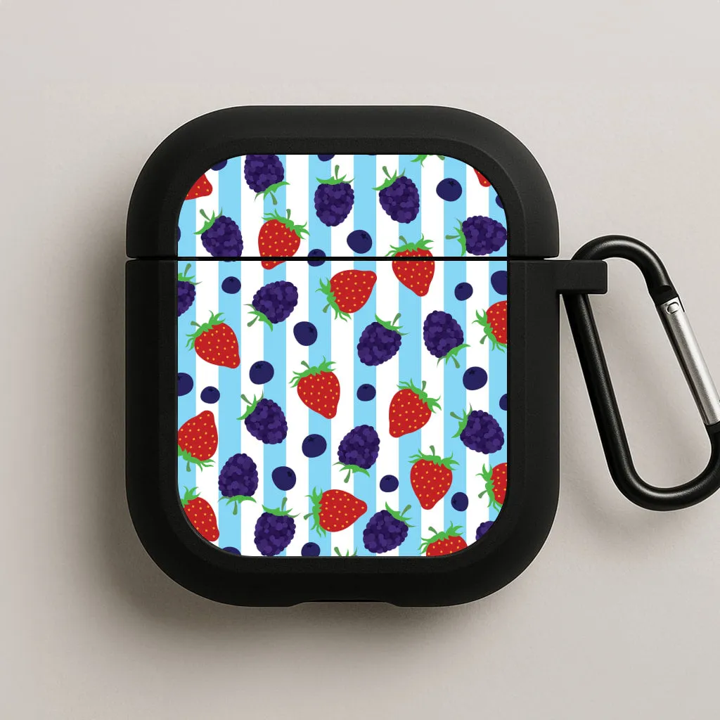 fashion soft neon silicone airpods case vivid matte airpods case Stripes And Berries AirPods Case