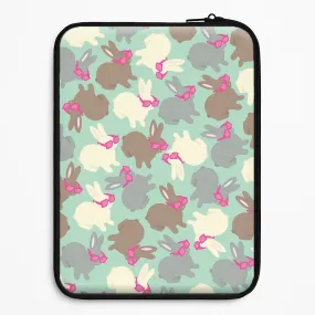 Bunny With Glasses Pattern Laptop Sleeve Durable Material