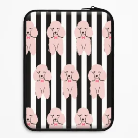 Rugged Design Striped Poodle - Dog Pattern Laptop Sleeve