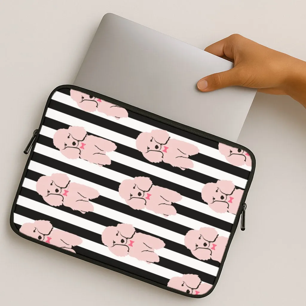 Stylish Look Colorful option Striped Poodle - Dog Pattern Laptop Sleeve