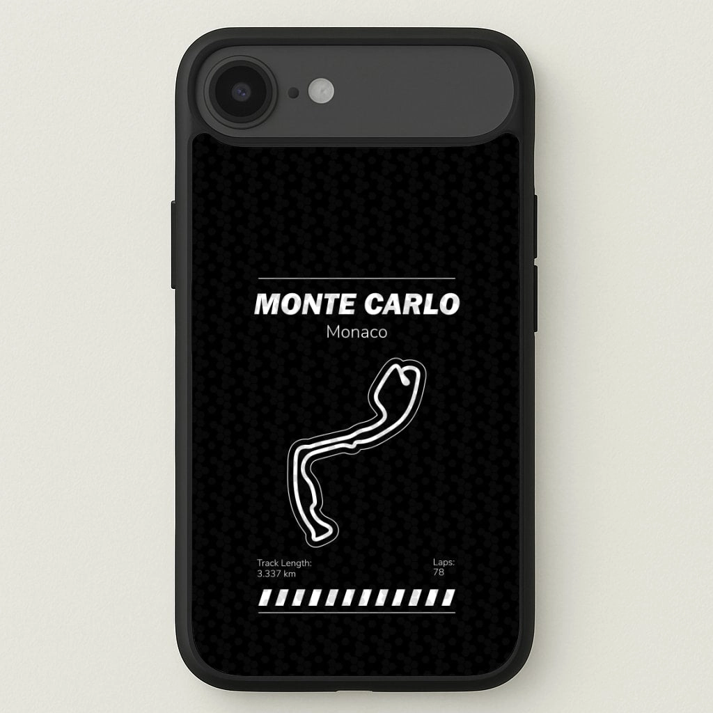 Monte Carlo Circuit Phone Case Flexible Grip Form Glossy Texture Layer
