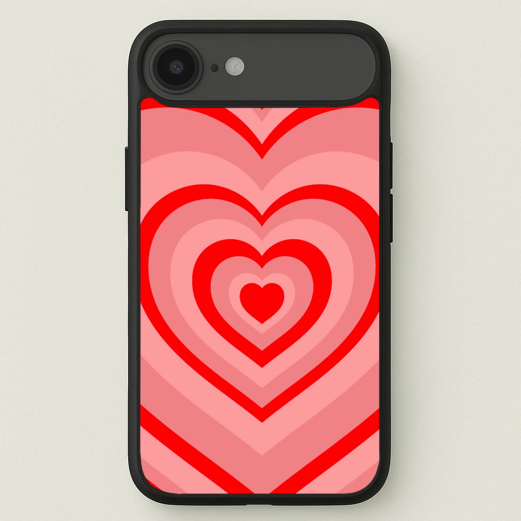 Red - Colourful Hearts Phone Case Strong Corners Durable Build