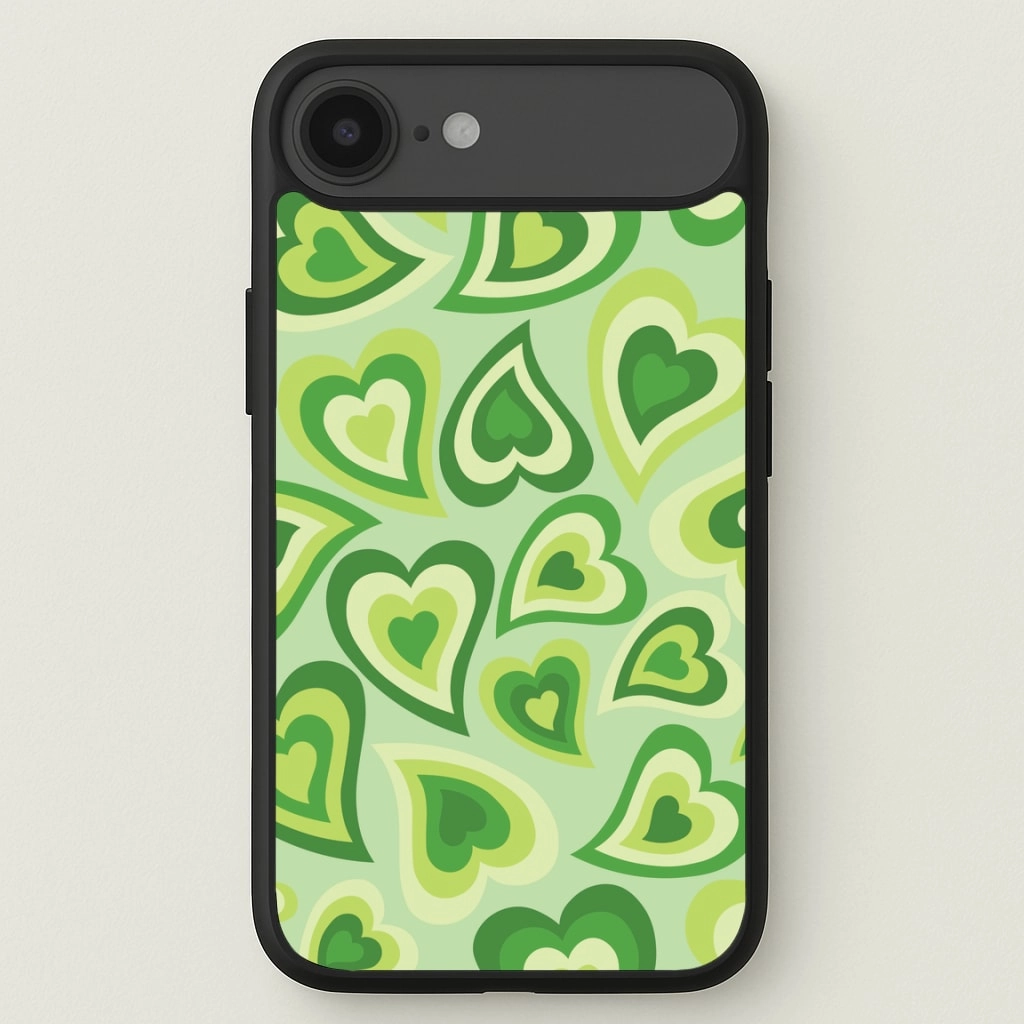Green Hearts - Trippy Patterns Phone Case Slim Profile