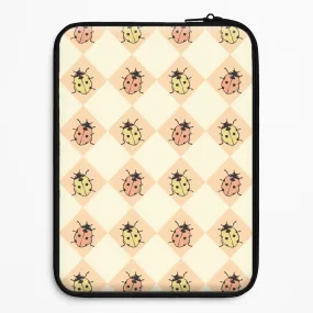 Argyle Ladybugs Pattern Laptop Sleeve Office Accessory Protective Lining