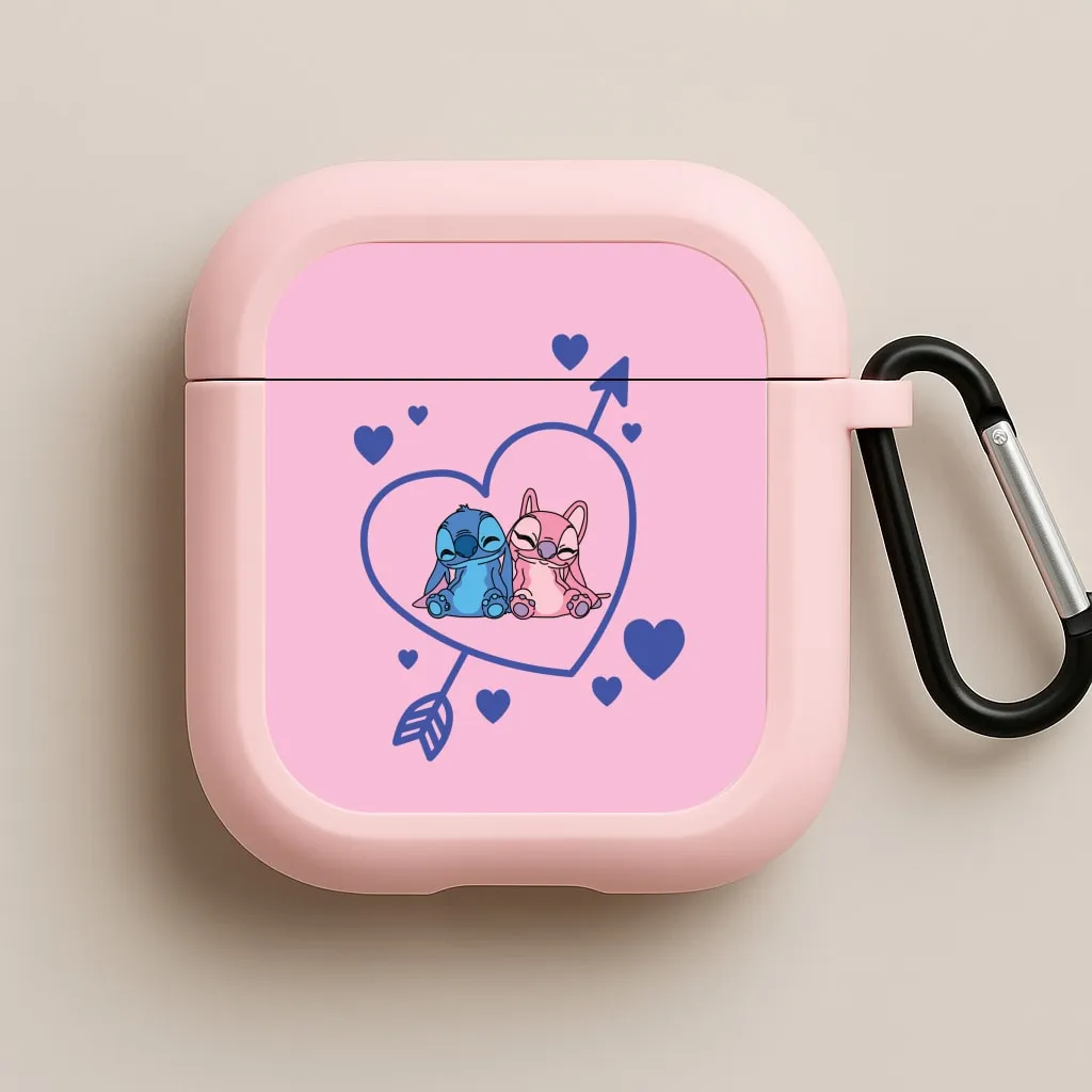 Arrow Heart - Pink Alien AirPods Case Portable Device Organizer