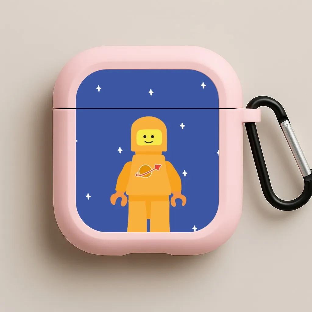 minimalist ergonomic travel silicone shell classic design cover Astronaut - Bricks AirPods Case