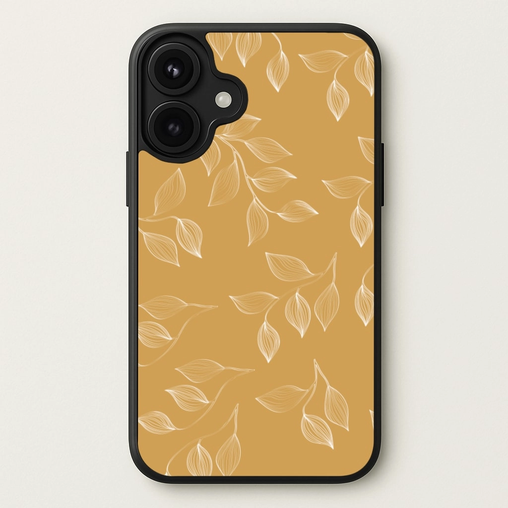 Autumn Leaf Pattern Phone Case Durable Finish Layer Light Shield