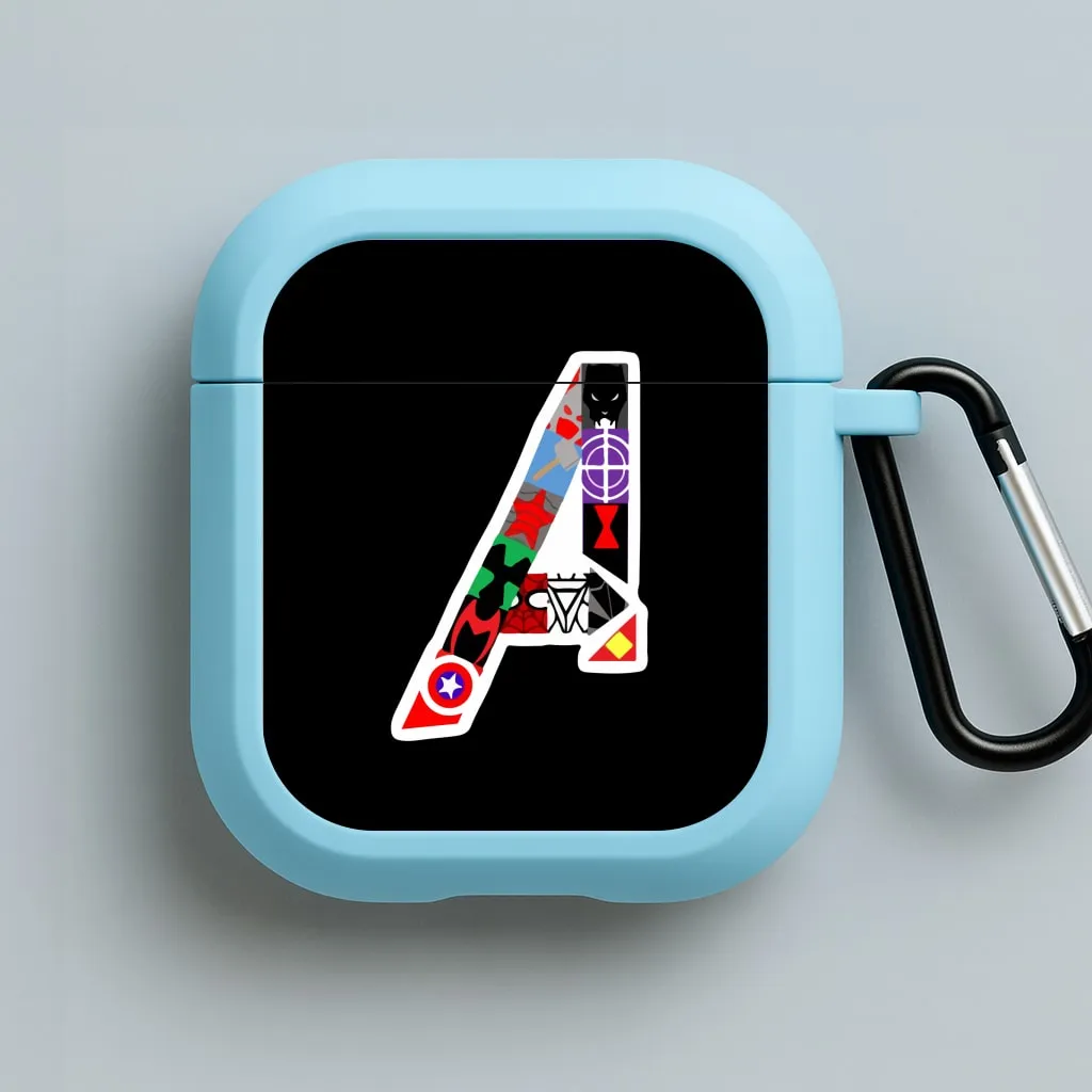 Avengers Logo - Marvel AirPods Case Minimal Daily Case compact leather airpods cover