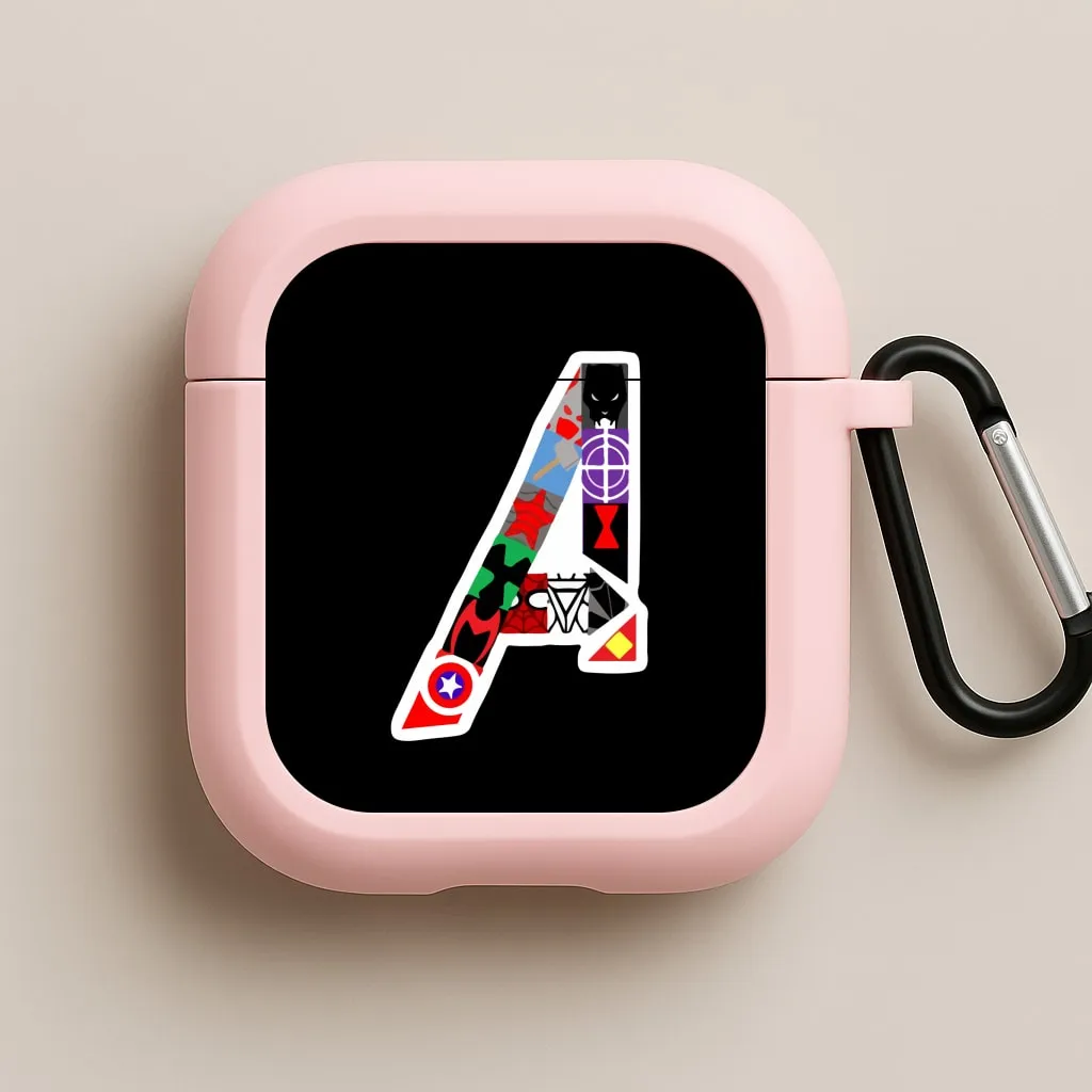 Protective Audio Gear Modern Carry Texture Avengers Logo - Marvel AirPods Case