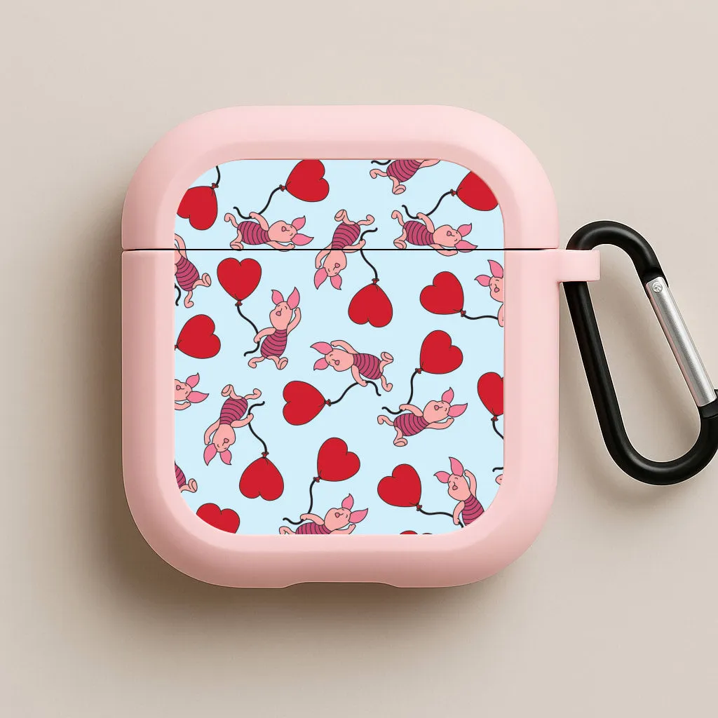 Baby Pig With Balloon Pattern AirPods Case Trendy Rubber Organizer
